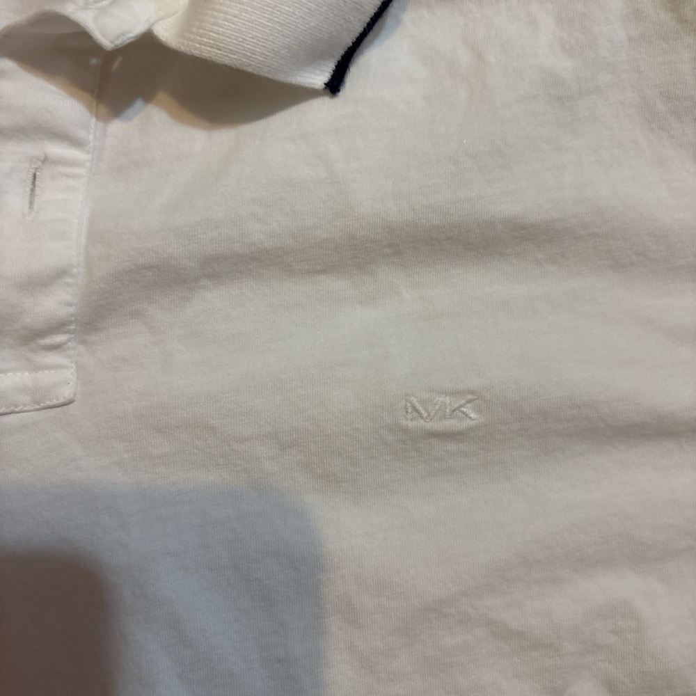 Michael Kors White Polo Shirt with Black Trim - Picture 3 of 5